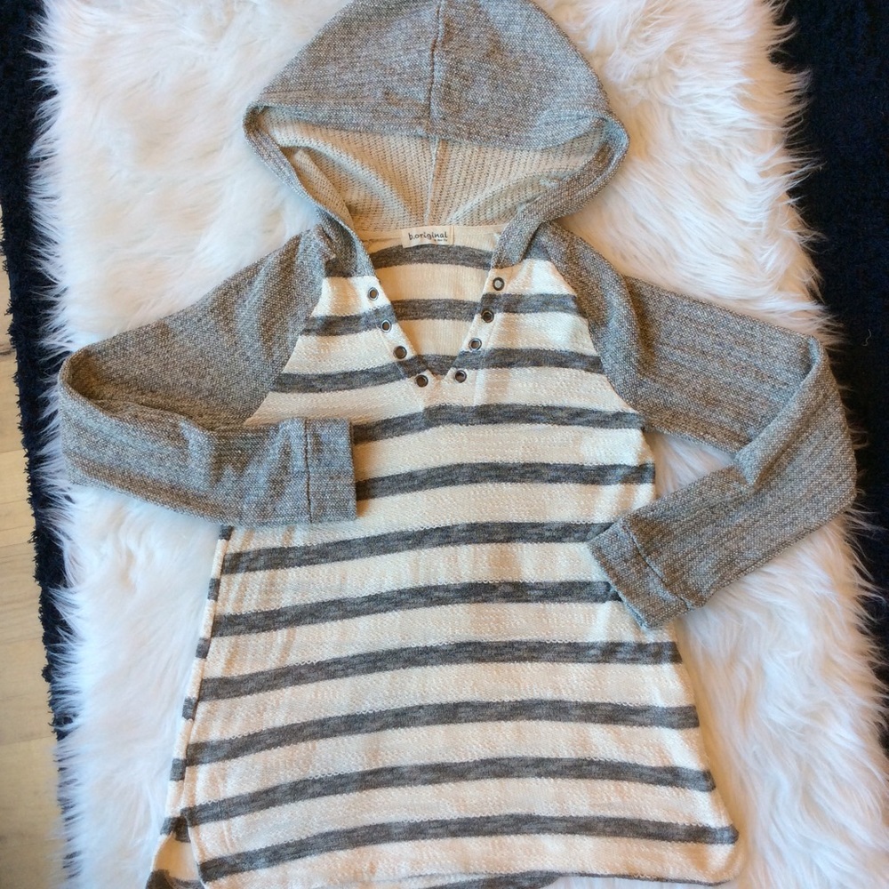 Hoodie Boutique Striped Long Sleeve Top M Womens